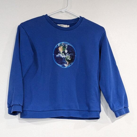 Pangaia 365 Midweight Earth Graphic Sweatshirt Royal Blue Size 9-10 - Picture 1 of 5